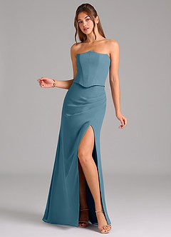 Azazie Jenine Bridesmaid Dresses Bermuda Mermaid Strapless Chiffon Dress image3