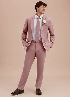 front Ethan Dusty Rose Refined Weave Suit