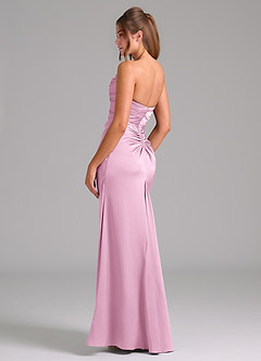 Azazie Lucille Bridesmaid Dresses Candy Pink Mermaid Strapless Stretch Satin Convertible Dress image4