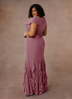 Azazie Bailora Mother of the Bride Dresses Vintage Mauve Mermaid Ruched Chiffon Dress image9