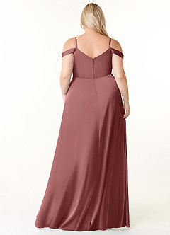 Azazie Ocean Bridesmaid Dresses Amethyst A-Line V-Neck Pleated Stretch Satin Dress image7