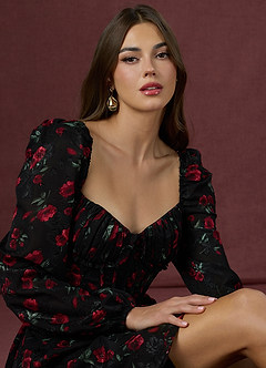 Lora Black Red Maxi Dress image2
