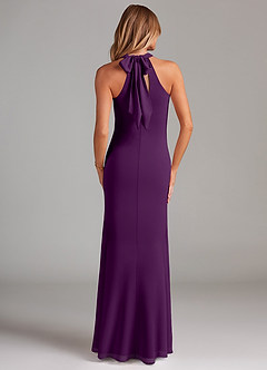 Azazie Doretta Bridesmaid Dresses Grape Mermaid Pleated Chiffon Dress image2