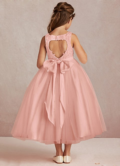 Azazie Calla Flower Girl Dresses Rosette Ball-Gown Lace Tulle Dress image3