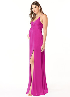 Azazie Annabelle Abiti da damigella d'onore premaman Abito A-Line con Scollo a V a Pieghe Maglia Floor-Length image4