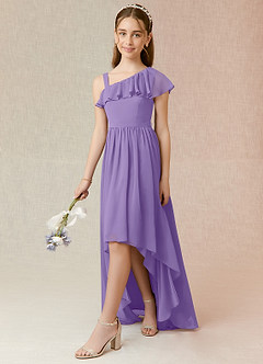 Azazie Mango Junior Tahiti A-Line Ruched Chiffon Dress image3