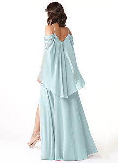 Azazie Cienna Bridesmaid Dresses Mist A-Line Off the Shoulder Chiffon Dress image5