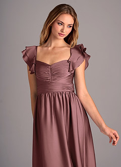 Azazie Anaya Bridesmaid Dresses Vintage Mauve A-Line Sweetheart Neckline Stretch Satin Convertible Dress image6