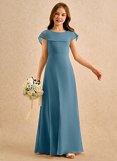 Azazie Kittie Girls Formal Flower Girl Klänningar Klä A-Line i Chiffong image6