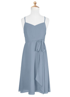 Azazie Doll Junior Amethyst A-Line Bow Chiffon Dress image5