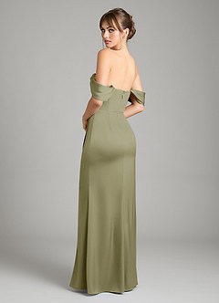 Azazie Johana Bridesmaid Dresses Pistachio Mermaid Off the Shoulder Stretch Satin Convertible Dress image8