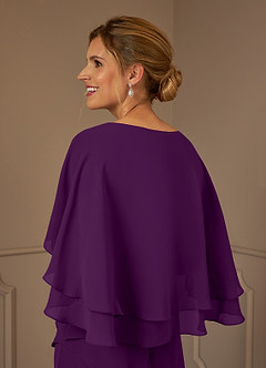 Azazie OHara Mother of the Bride Dresses Grape A-Line V-Neck Chiffon Dress image7