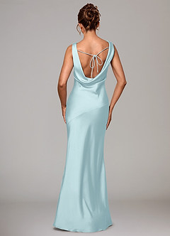 Azazie Rylina Bridesmaid Dresses Cloud Blue Mermaid Stretch Satin Dress image5