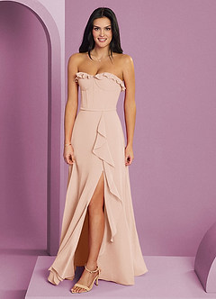 Barbie ♥ Azazie Bridesmaid Dresses English Rose A-Line Sweetheart Neckline Chiffon Dress image3
