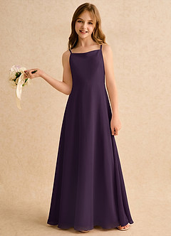 Azazie Jaella Girls Formal Flower Girl Klänningar Klänning A-Line i Chiffong Plisserad image2