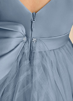 Azazie Pear Abiti da Ragazza di Fiori Abito Principessa in Tulle Fiocco Blu Polveroso image7