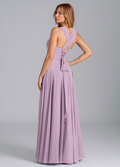 Azazie Darana Final Sale Wisteria A-Line Corset Chiffon Dress image8