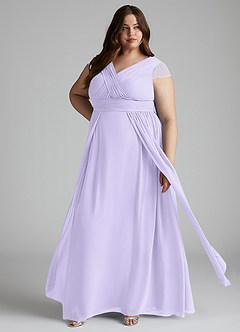 Azazie Organa Bridesmaid Dresses Lilac A-Line Pleated Chiffon Dress image7