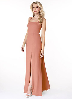 Azazie Jay Bridesmaid Dresses MAI TAI A-Line Square Neckline Side Slit Chiffon Dress image4
