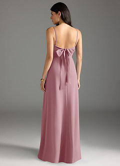 Azazie Melia Bridesmaid Dresses Vintage Mauve A-Line Bow Stretch Crepe Dress image4