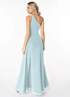 Azazie Dallas Bridesmaid Dresses Mist A-Line One Shoulder Chiffon Dress image2