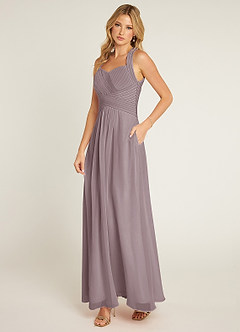 Azazie Claudia Bridesmaid Dresses Dusk A-Line Sweetheart Neckline Chiffon Dress image2