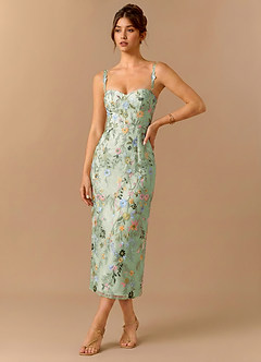 Paulina Light Green Midi Dress image3