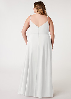 Azazie Daenerys Bridesmaid Dresses White A-Line Cowl Chiffon Dress image9