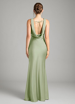 Azazie Rylina Bridesmaid Dresses Dusty Sage Mermaid Stretch Satin Dress image2