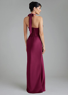 Azazie Torrance Bridesmaid Dresses Red Plum Mermaid Corset Stretch Satin Dress image8