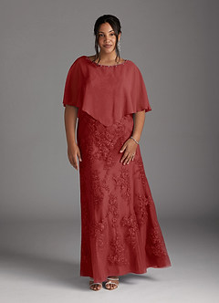 Azazie Whilhelmina vestidos de madre de la novia Vestido de Óxido de Gasa de Sirena con Encaje image9