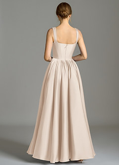 Azazie Verina Bridesmaid Dresses White Alabaster A-Line Pleated Stretch Satin Dress image6