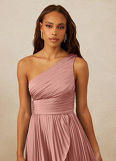 Christian Siriano Bridal for Azazie 1008 Bridesmaid Dresses Rosette A-Line One Shoulder Stretch Satin Dress image8