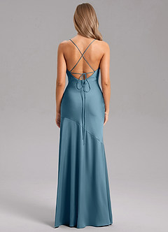 Azazie Grata Robes de demoiselle d'honneur Robe Sirène en Satin extensible Fente Latérale Bermude image2