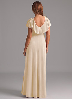 Azazie Lainey Robes de demoiselle d'honneur Robe Trapèze en velours Rayé Champagne image3