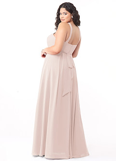 Azazie Dixie Bridesmaid Dresses Rose Petal A-Line Halter Pleated Chiffon Dress image9