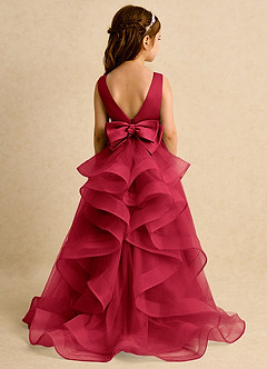 Azazie Lior Flower Girl Dresses Scarlet Ball-Gown Pleated Tulle Dress image7