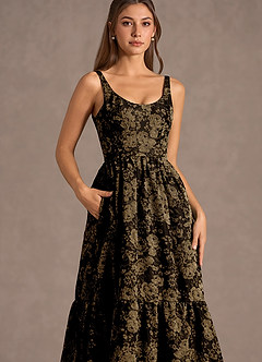 Fayra Oro Negro Vestido largo image5