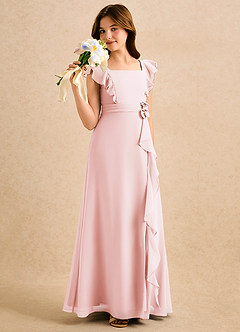 Azazie Soso Girls Formal Flower Girl Klänningar Klänning A-Line i Chiffong Plisserad image4