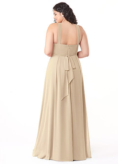 Azazie Dixie Abiti da Damigella Abito A-Line in Chiffon con Scollo Halter a Pieghe Champagne image10