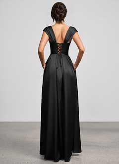 Odette Black Luminous Satin Maxi Dress image3