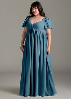 Azazie Madisynn Maternity Bridesmaid Dresses Bow Chiffon Floor-Length Dress image8