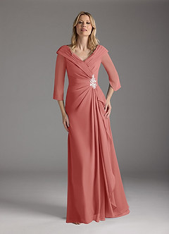 Azazie Jaycee Abiti per la Madre della Sposa Abito A-Line in Chiffon Rosa Antica image5