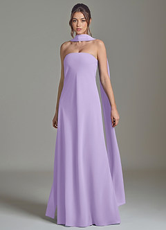 Azazie Ilana Bridesmaid Dresses Lilac A-Line Strapless Chiffon Dress image3