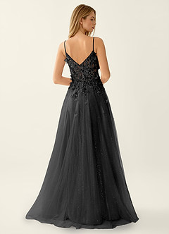 Briseis Black Lace Corset Lace Up Back Tulle Prom Dress image2