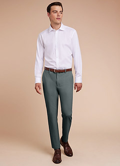front Miles Gris Pantalones de vestir de seersucker