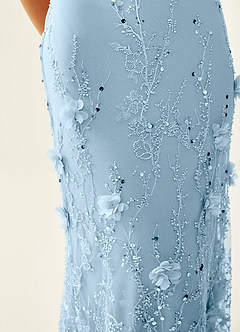 Risqunma Pink 3D Flowers Sequin Embroidery Beading Tulle Prom Dress image7
