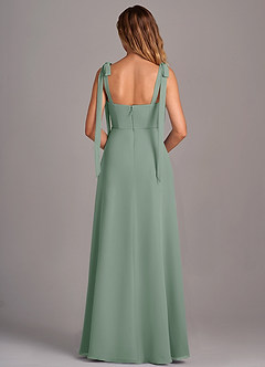 Azazie Debra Bridesmaid Dresses Silver Sage A-Line with Pockets Chiffon Convertible Dress image3