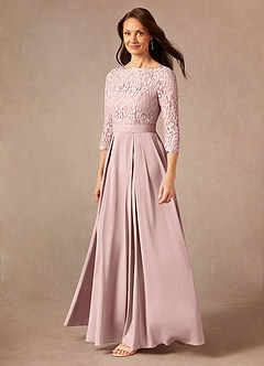 Azazie Lucianna Mother of the Bride Dresses Dusty Rose A-Line Lace Dress image6