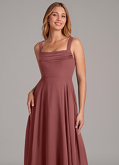 Azazie Shaude Brautjungfernkleider A-Linie Plissee Chiffon Kleid Amethyst image5